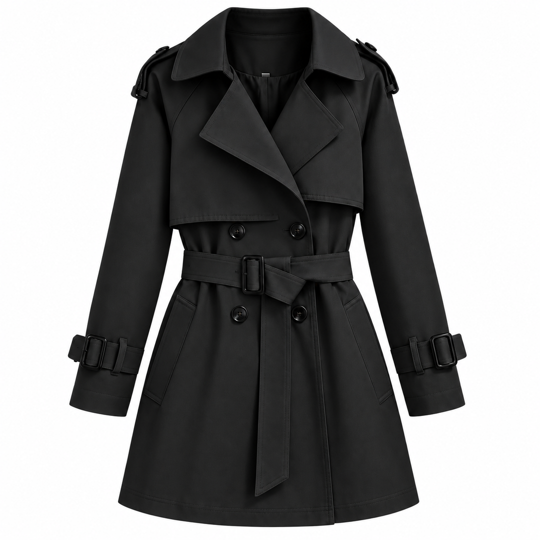 Damen Trenchcoat Aus Baumwollmix Mit Gürtel
