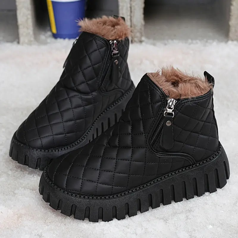 Damen-Leder-Winterstiefel mit orthopädischer Unterstützung