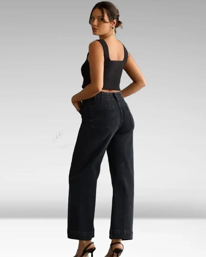 High-Waist Weite Jeans mit weitem Bein
