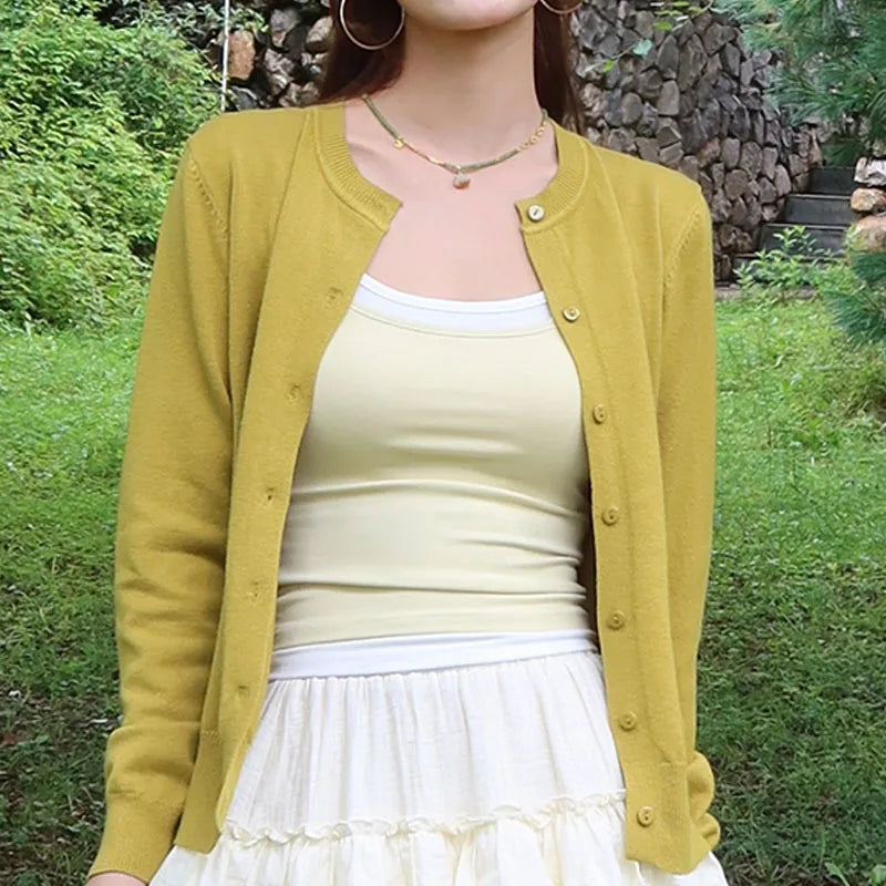 Damen Grobstrick Cardigan mit langen Ärmeln, lockere Passform