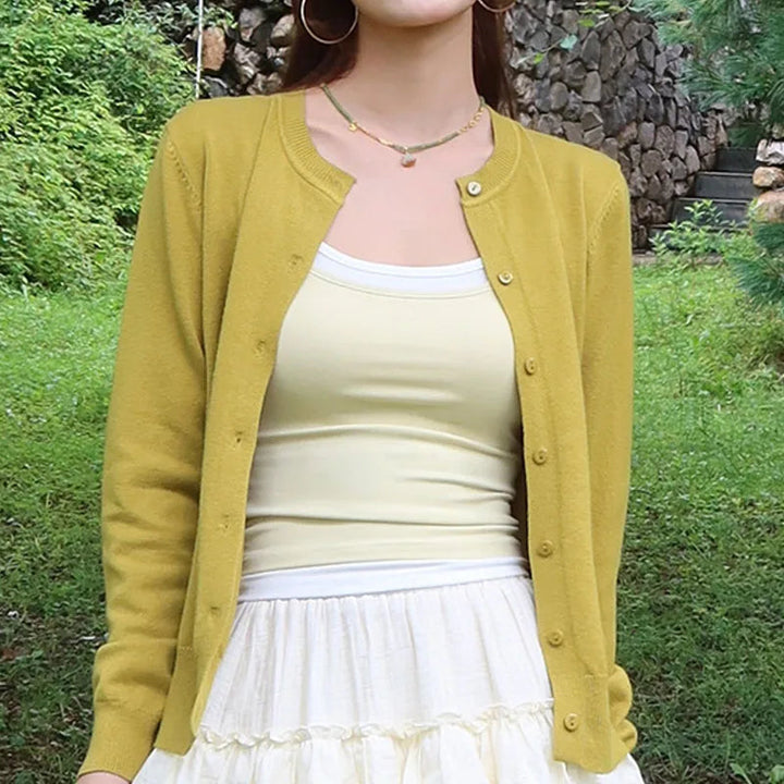 Damen Grobstrick Cardigan mit langen Ärmeln, lockere Passform