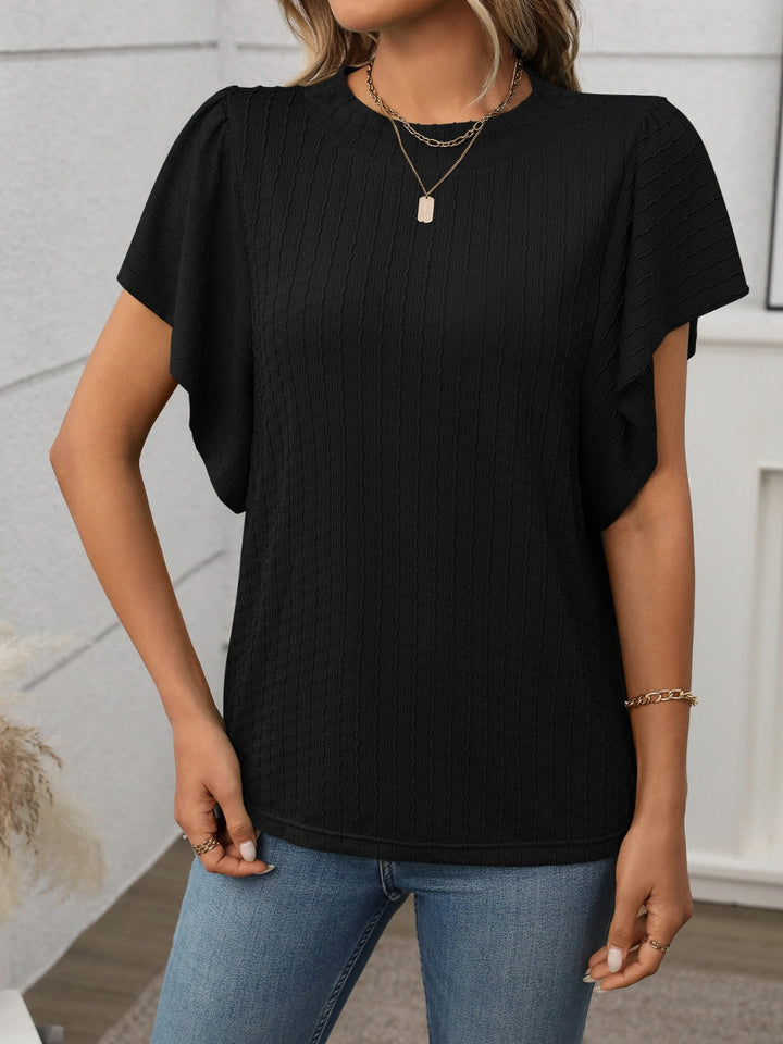 Damen T-Shirt mit Rundhalsausschnitt und Flügelärmeln