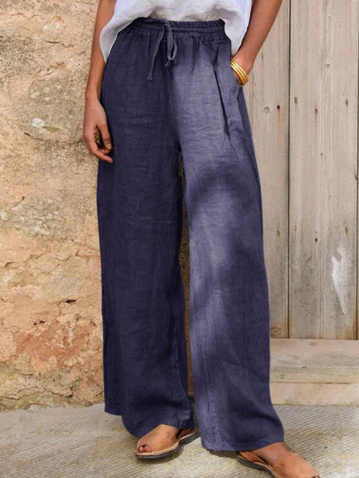 Damen Casual Hose aus Baumwoll-Leinen-Mix