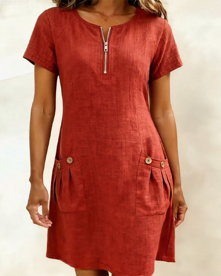 Leichtes Leinenkleid in A-Linien-Form für Damen