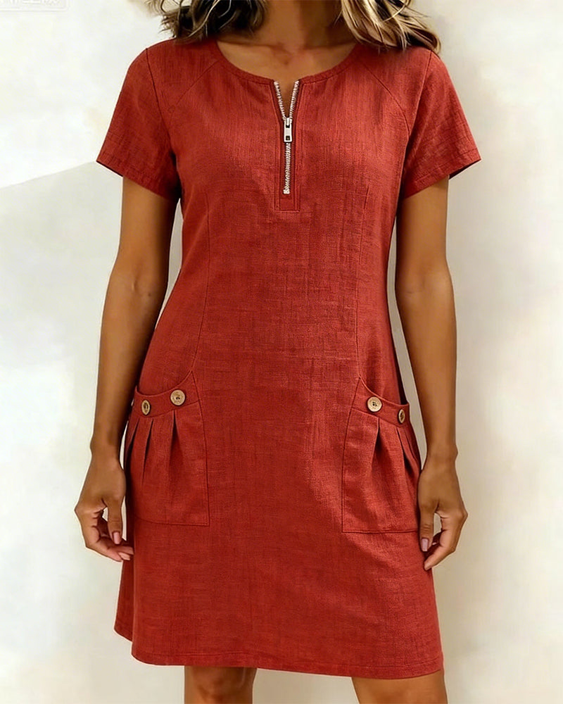 Leichtes Leinenkleid in A-Linien-Form für Damen