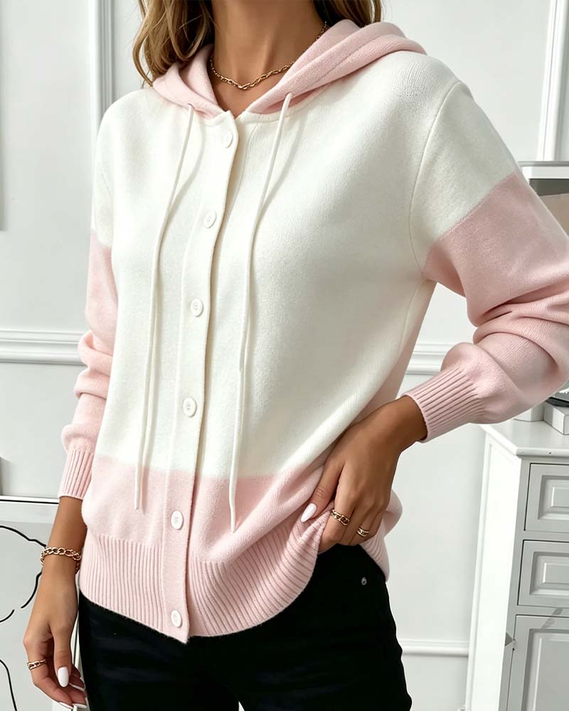 Damen-Strickjacke mit Kapuze als lässige Ergänzung für Alltagslooks