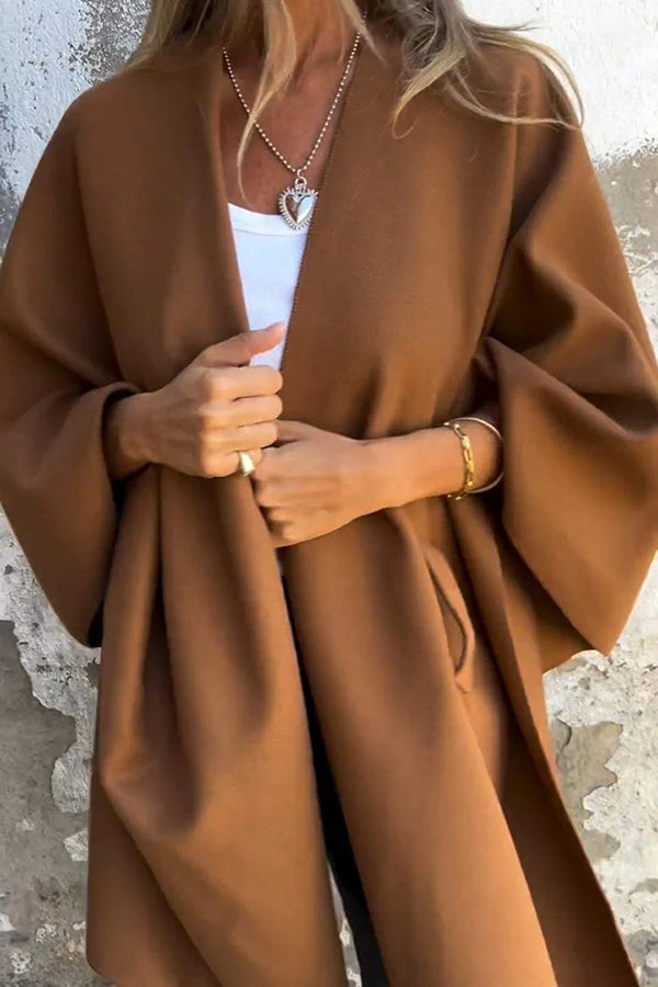 Gemütliche lockere V-Ausschnitt Stola Cape Jacke