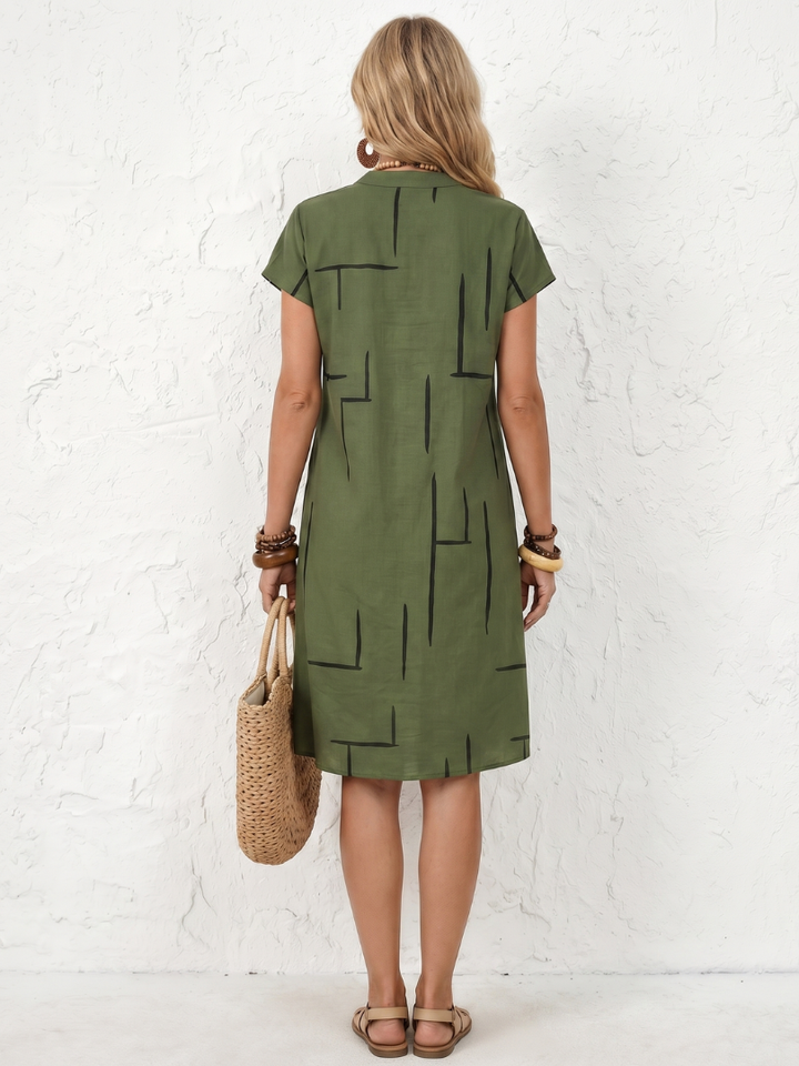 Luftiges Midikleid mit abstraktem Muster