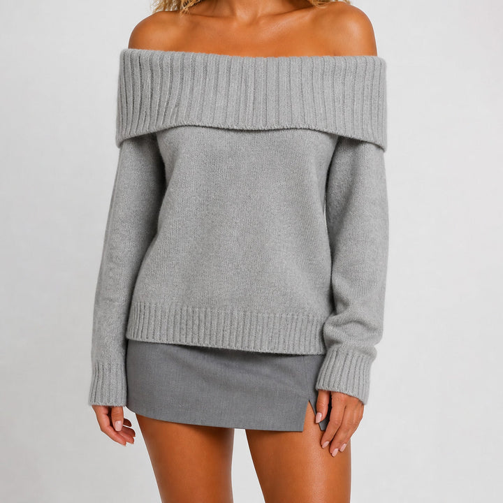 Weicher Damenpullover aus gestricktem Material für angenehmen Tragekomfort