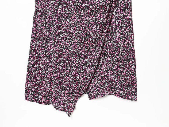 Damen V-Ausschnitt Chiffon Blumiges Boho Unterkleid