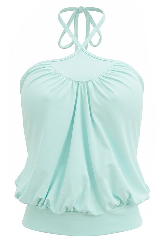 Mint Crop Top mit Neckholder für Damen, Seitenansicht