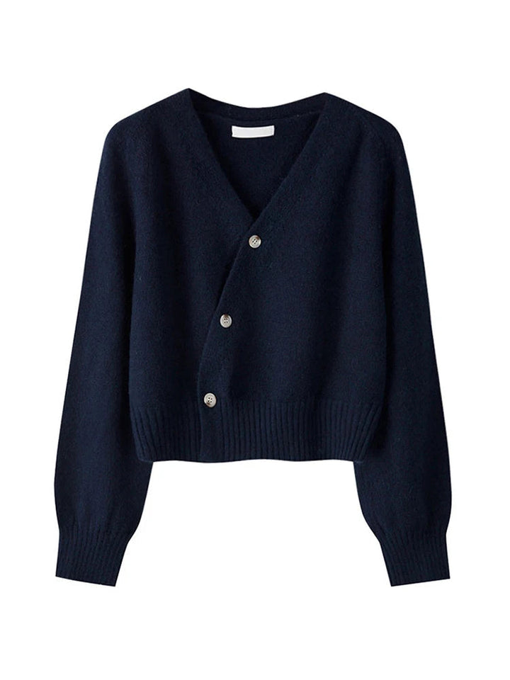 Damen Kaschmir V-Ausschnitt Locker Gestrickter Cardigan