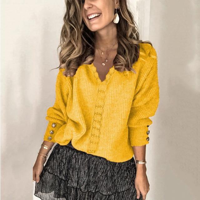 Eleganter lässiger Strickpullover für Damen