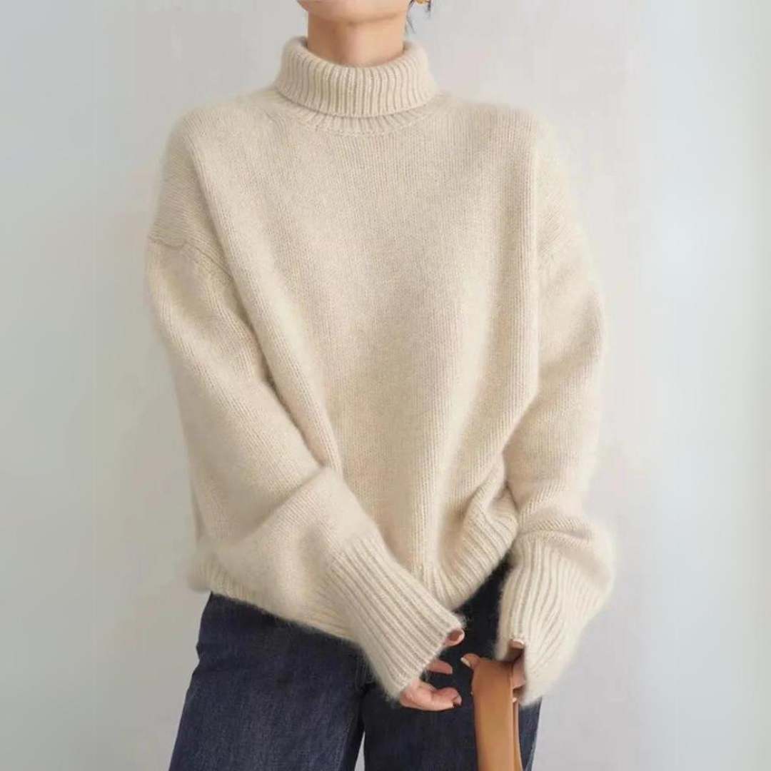 Gemütlicher weicher Strickpullover mit Rollkragen für kühle Tage