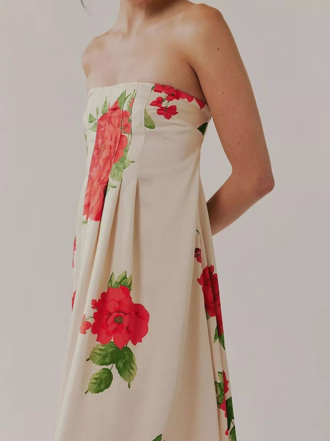 Maxikleid ärmellos mit Blumenmuster aus Polyester