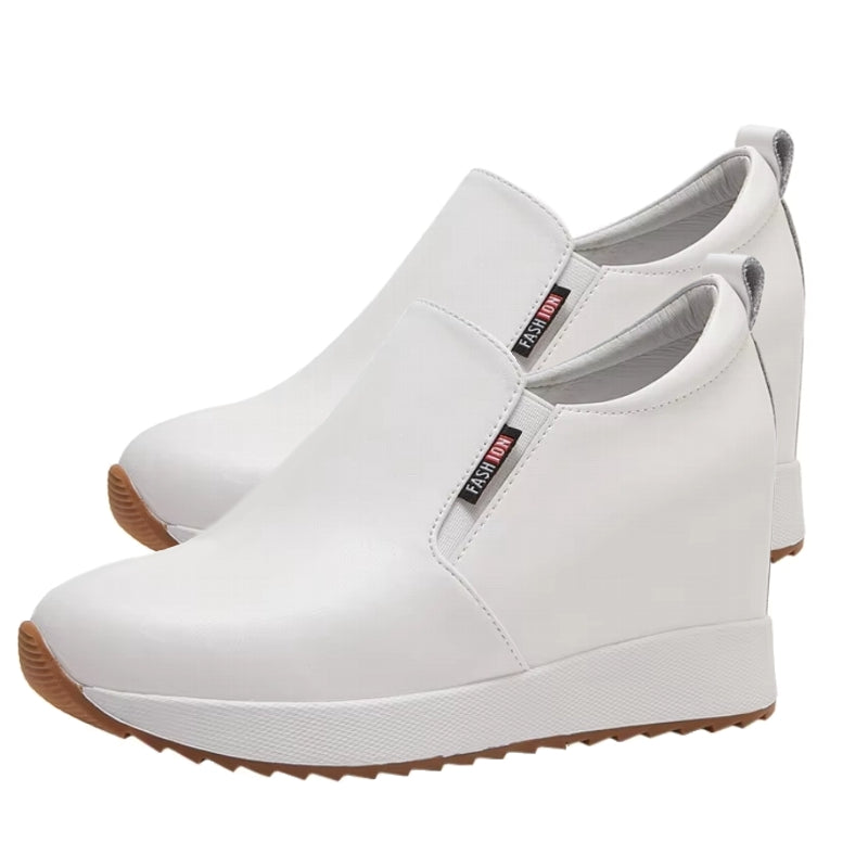 Schicke echte Leder-Stiefeletten mit Blockabsatz