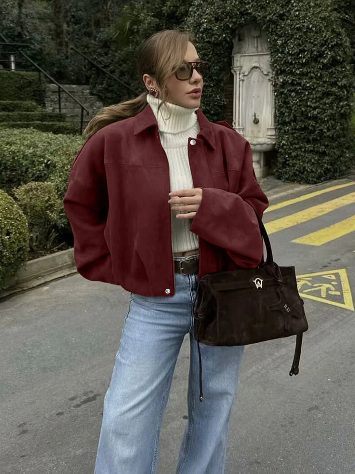 Damenjacke aus Polyester mit Cargo-Taschen und lockerem Schnitt