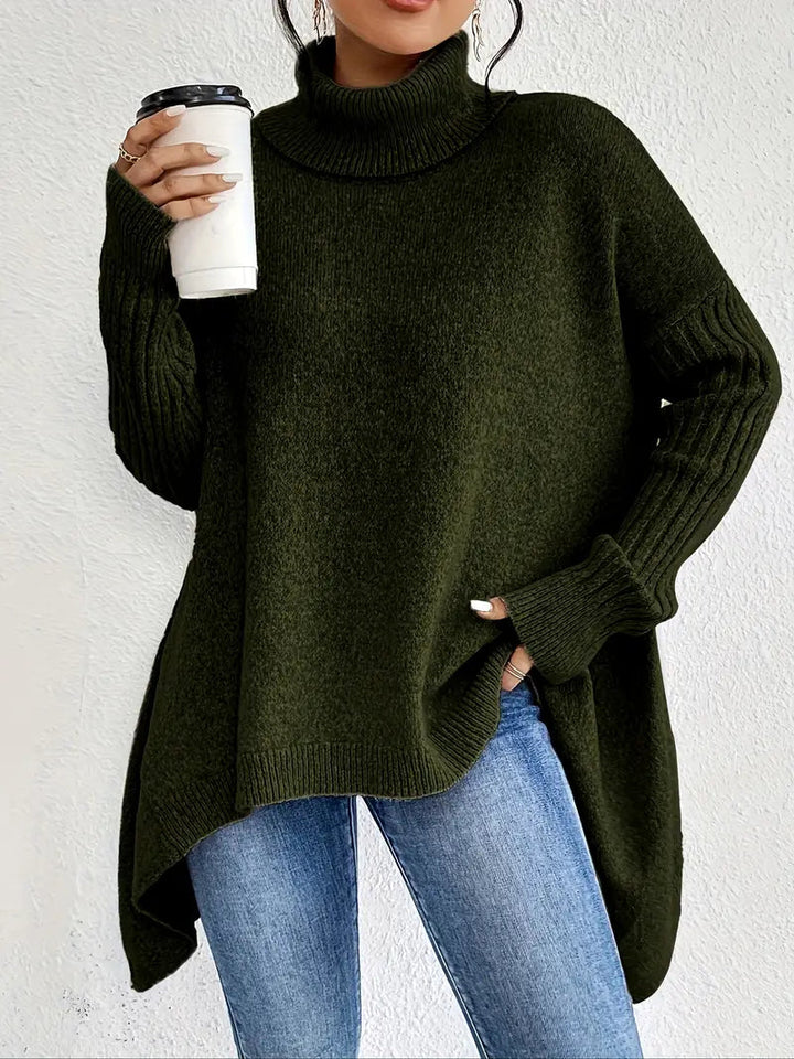 Cozy long turtleneck sweater for everyday comfort 