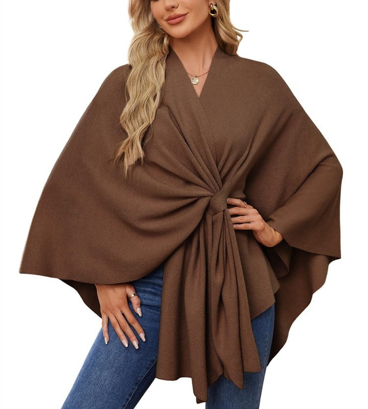 Weicher eleganter Schultertuch-Poncho für gemütliches schickes Schichten
