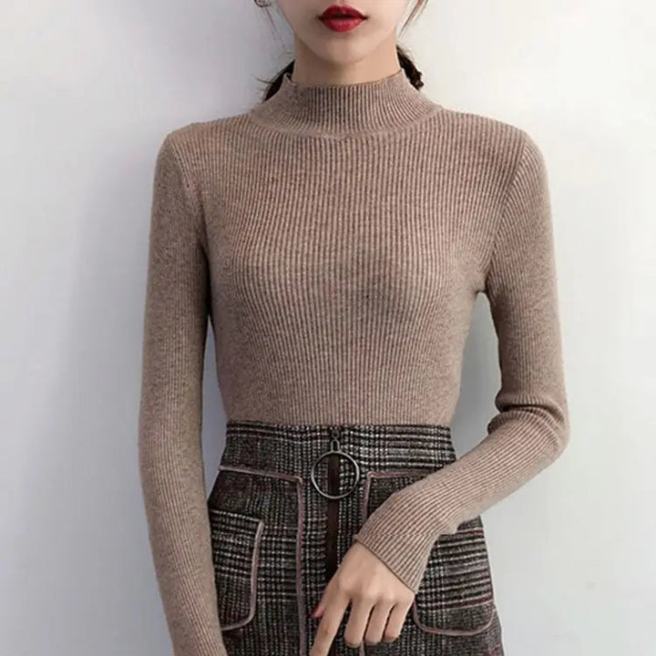 Gemütlicher gerippter Wollpullover für Damen