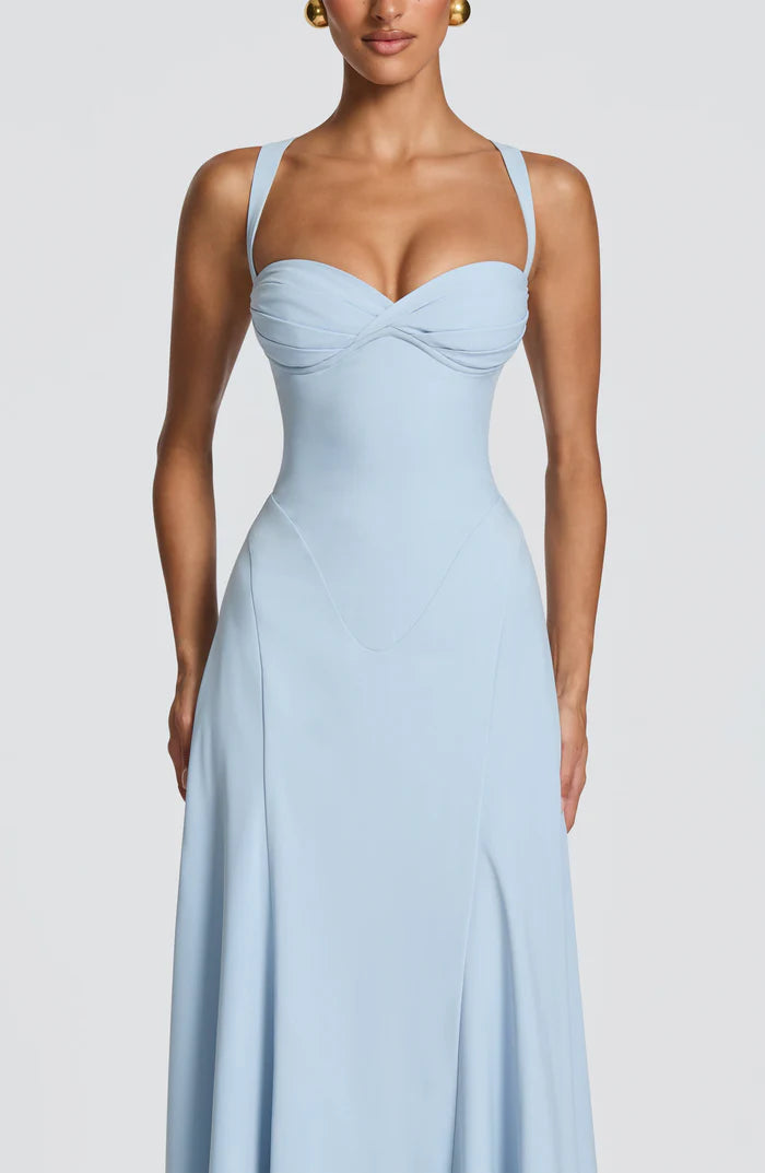 Rihanna-Stil Maxikleid mit eleganter Silhouette