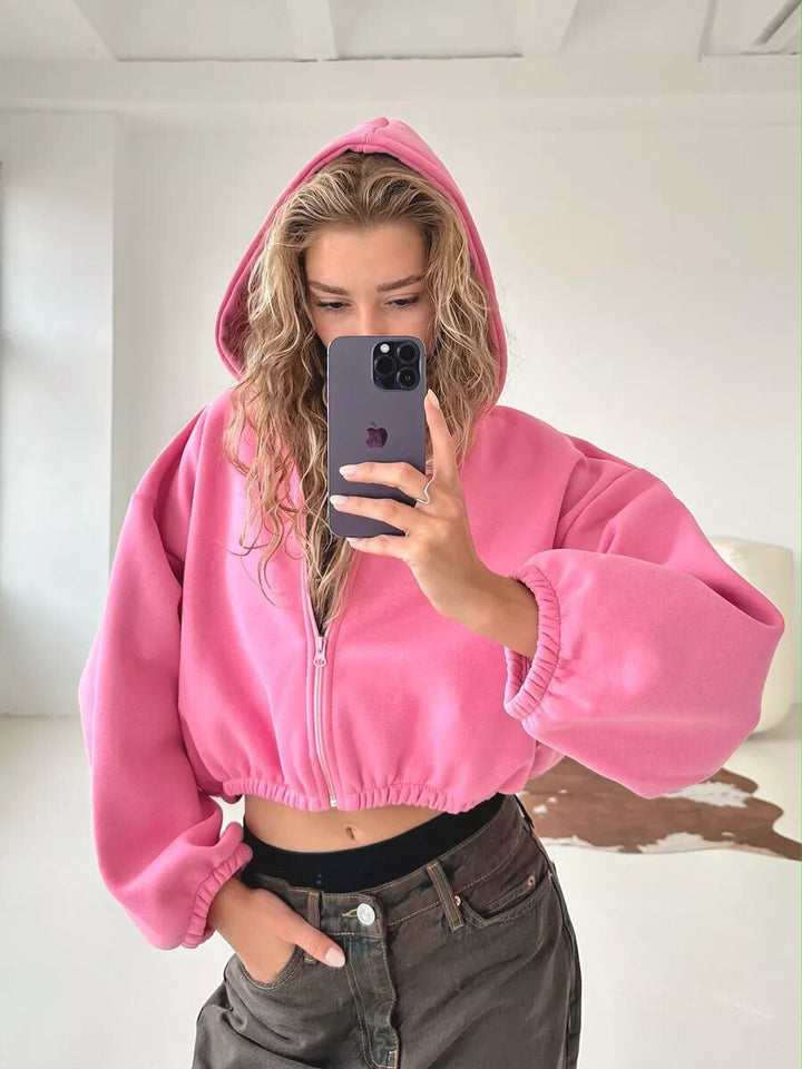Legere leichte kurze Sport-Hoodie-Jacke