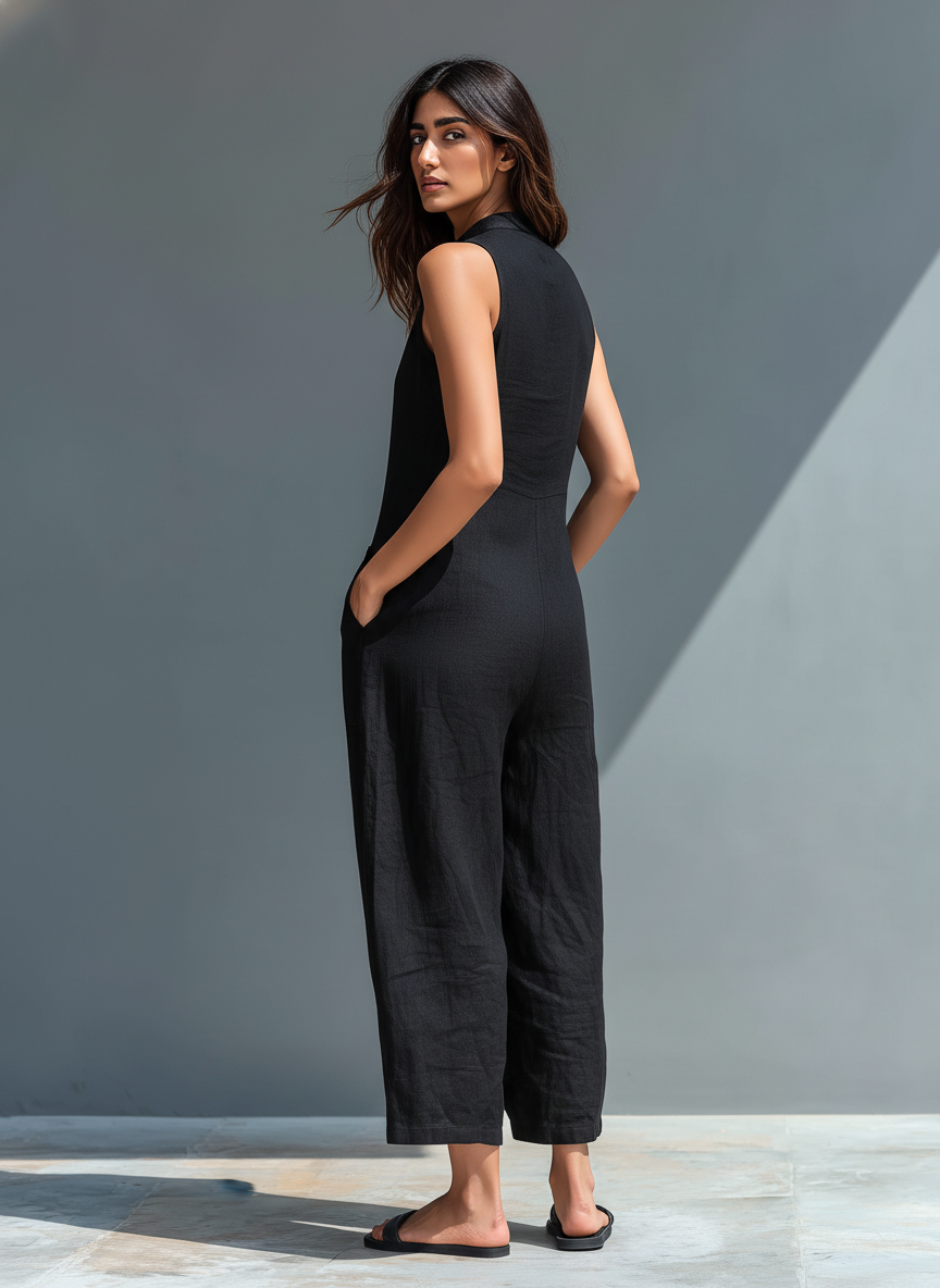 Fließender Leinen-Jumpsuit für Damen