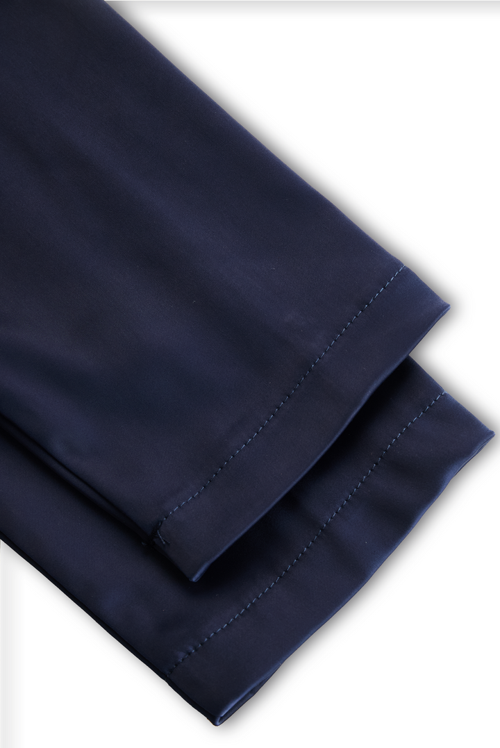 Vintage Satin Midi-Kleid mit drapiertem Kragen