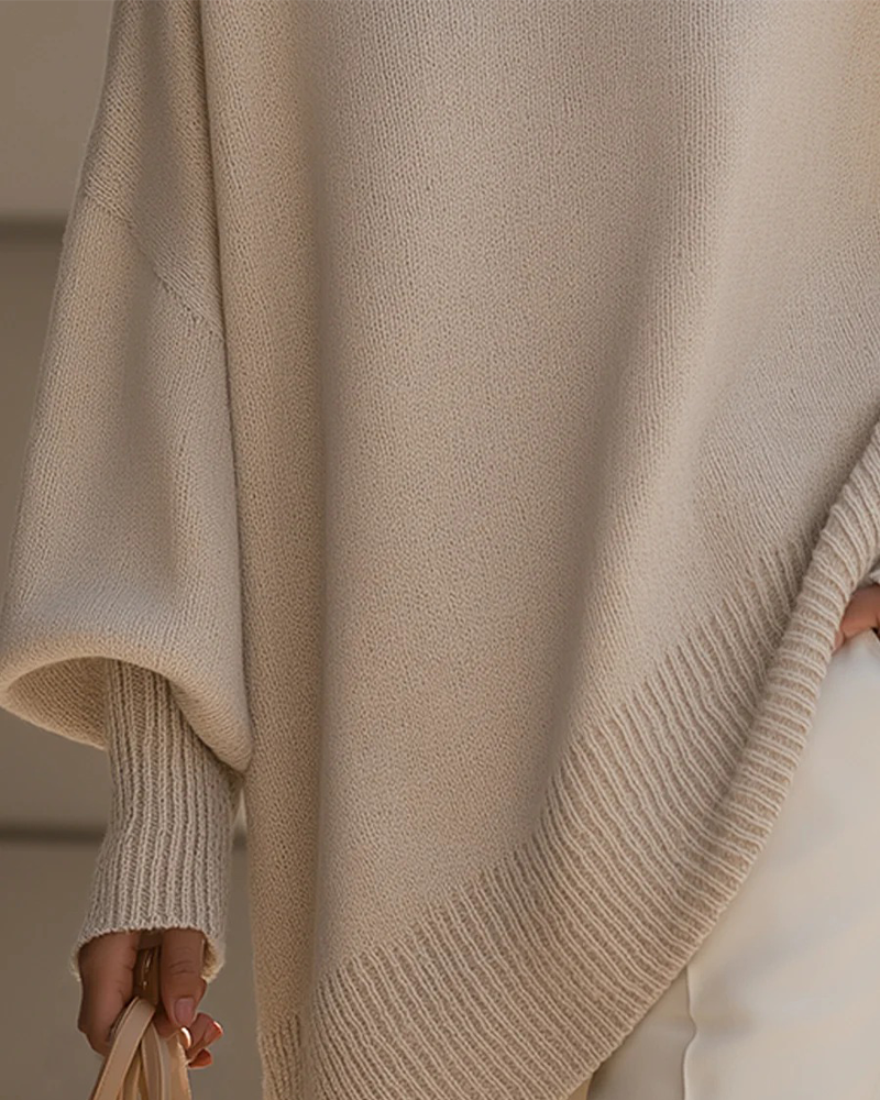 Locker sitzender Rundhalsausschnitt Pullover