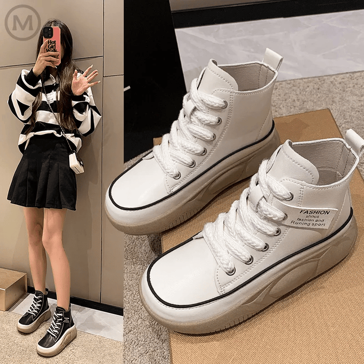 Damen High-Top Martin Stiefel mit klobiger Sohle