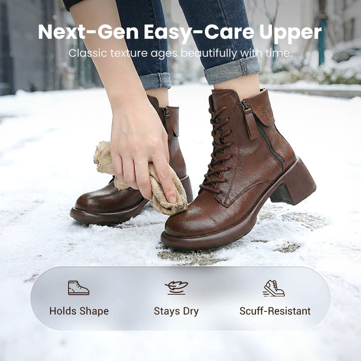 Plüschgefütterte Lederstiefel