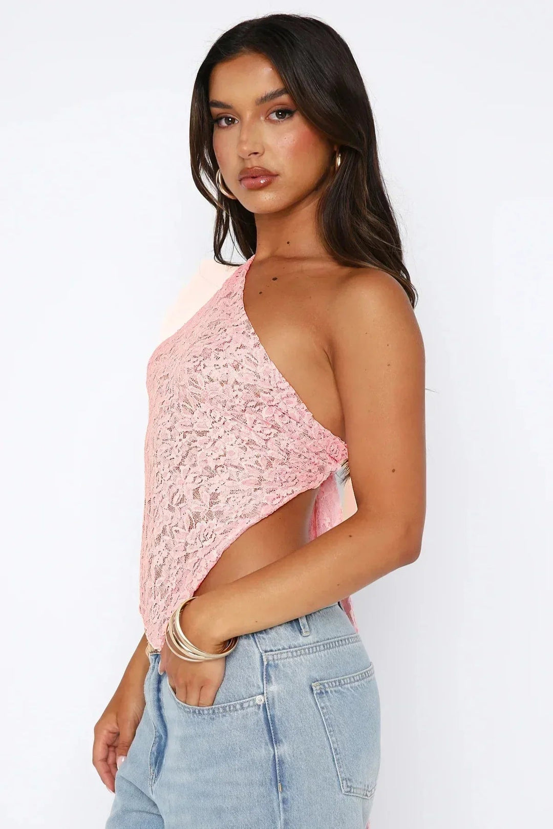 Damen Baila Spitzenbluse aus transparentem Stoff