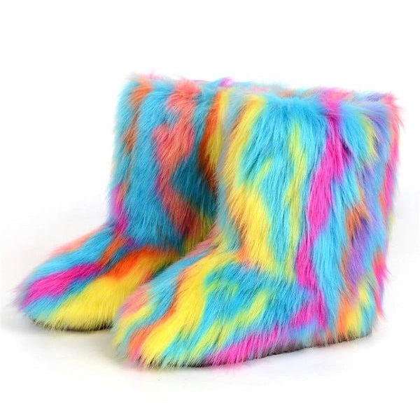 Gefrostete Fluffy Y2K Retro-Stiefel