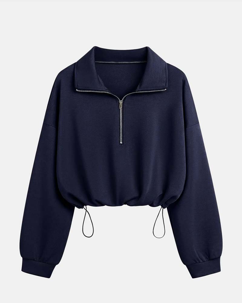Damen-Sweatshirt aus Baumwollmix in einer rückwärtigen Produktansicht
