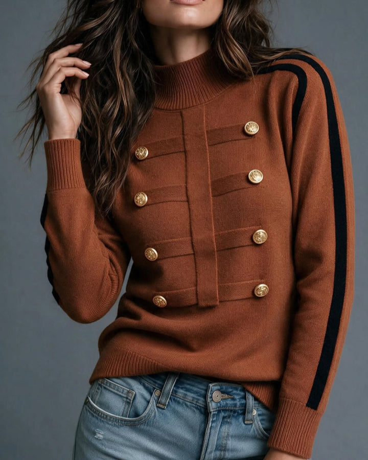 Damen-Rollkragenpullover mit langen Ärmeln im Detail