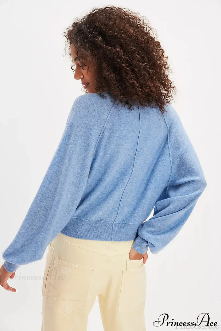 Damen Strickpullover mit eleganter Knopfleiste und V-Ausschnitt