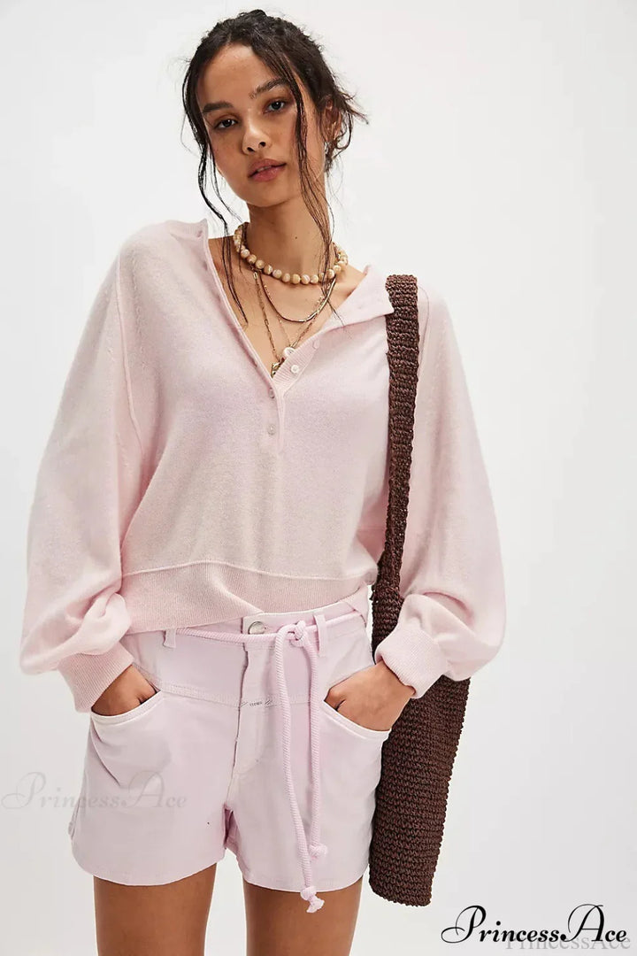 Locker geschnittener Damen-Strickpullover mit langen Ärmeln