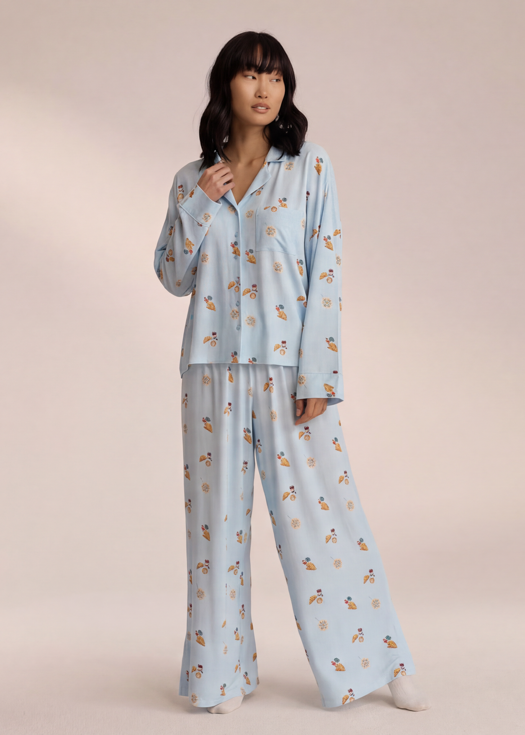 Modischer Damen Zweiteiler mit Mini-Print und bequemer Passform