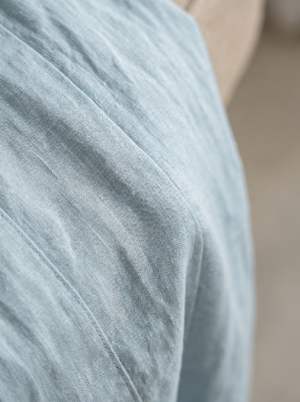Moderner Damen-Leinen-Zweiteiler mit weiter Hose für Alltag, Urlaub und Freizeit