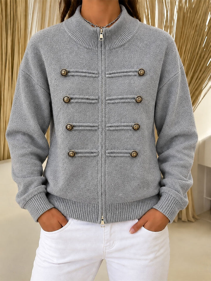Damen-Strickjacke mit langen Ärmeln und klassischer Passform