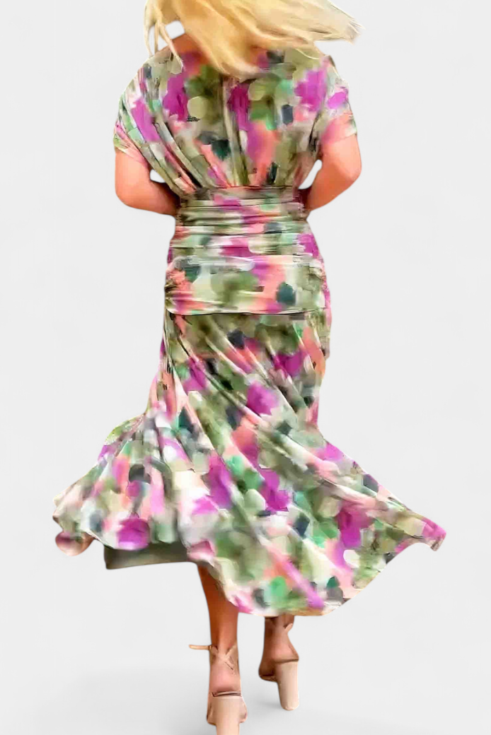 Damen-Maxikleid im romantischen Blumenstil