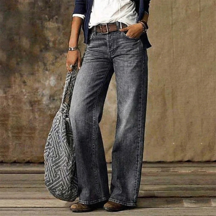 Damen Wide Leg Jeans Aus Denim Für Alltag Und Freizeit