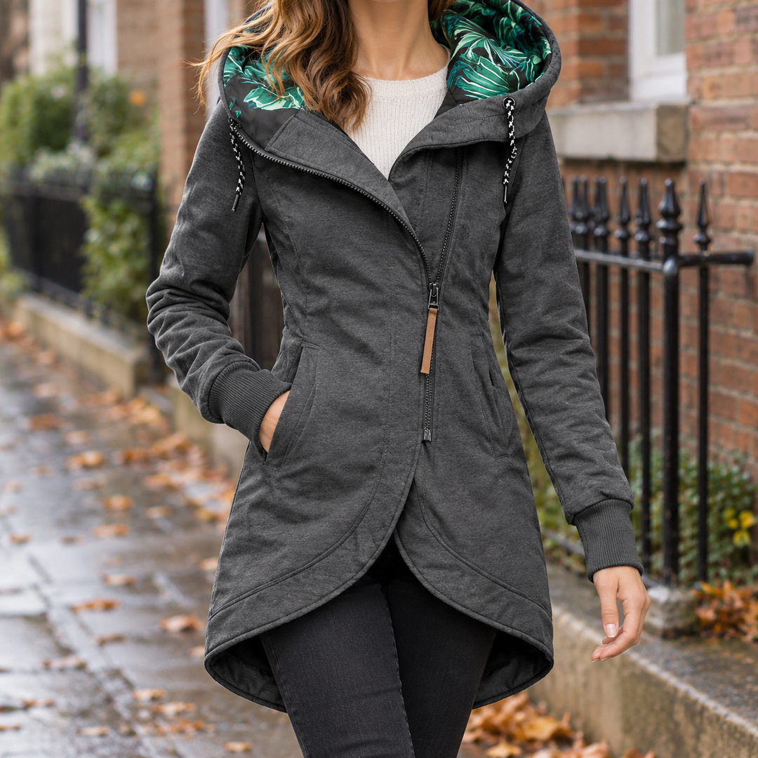 Damen Kapuzenjacke mit geschwungenem Saum