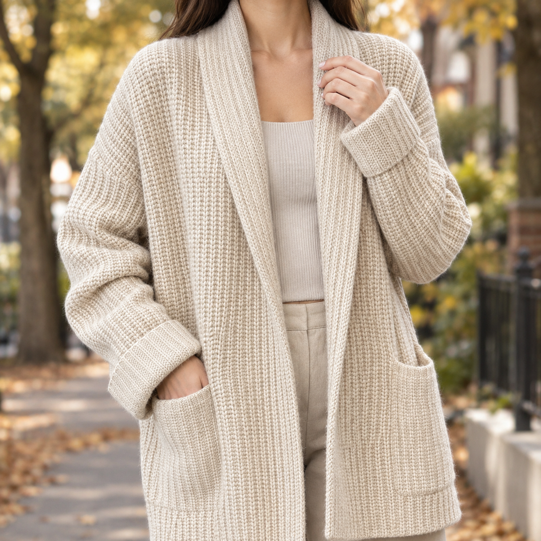 Women's Chunky Ribbed Knit Cardigan