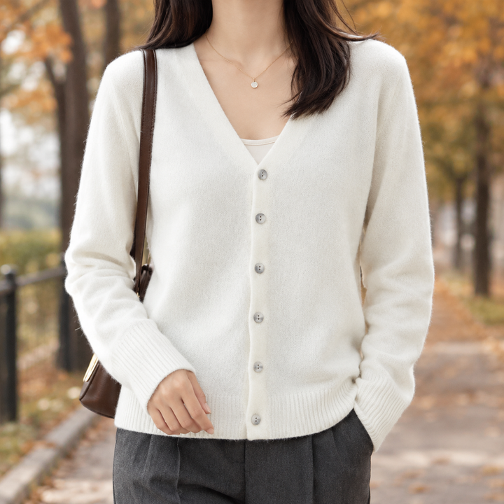 Women's Knit Cardigan With V-Neck