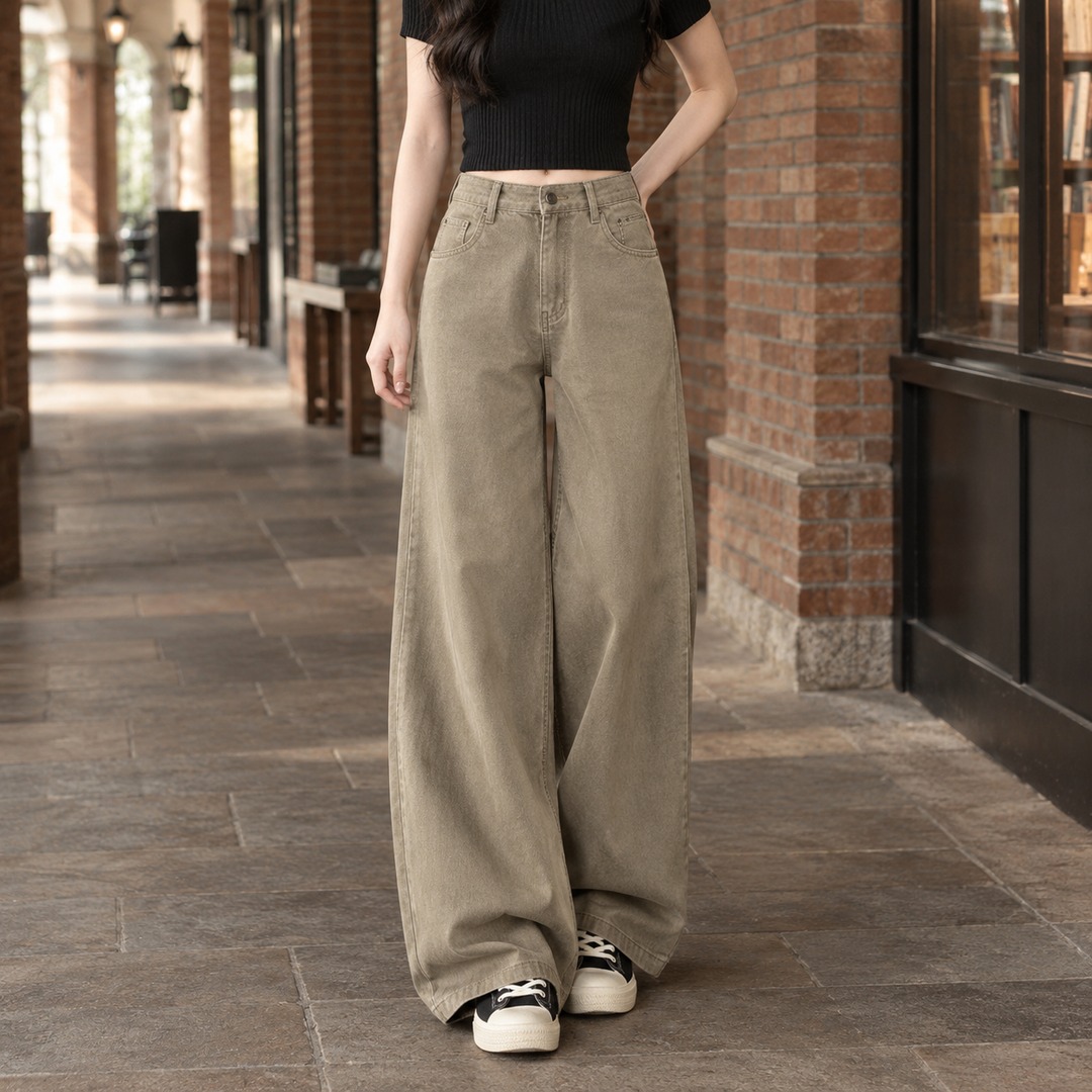 Women's Wide-Leg Cotton Jeans