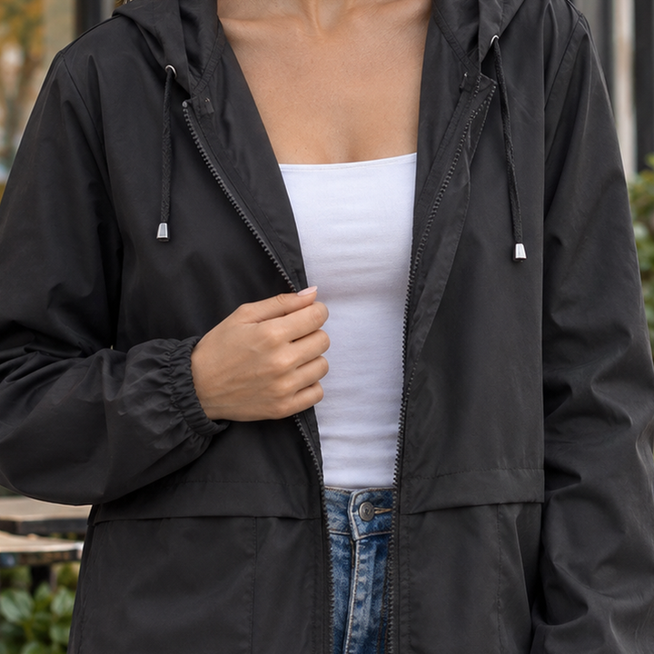 Damen-Kapuzenjacke mit angesetzter Kapuze und lässiger Passform