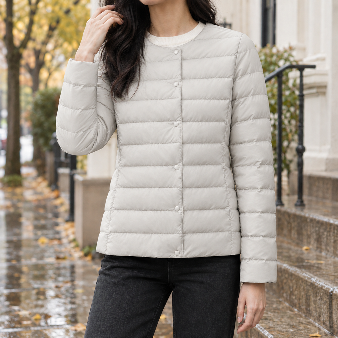 Women's Down-Filled Quilted Jacket Waist-Length