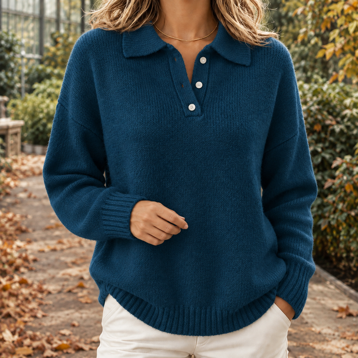 Damen Polopullover Aus Strukturstrick Im Relaxed Fit
