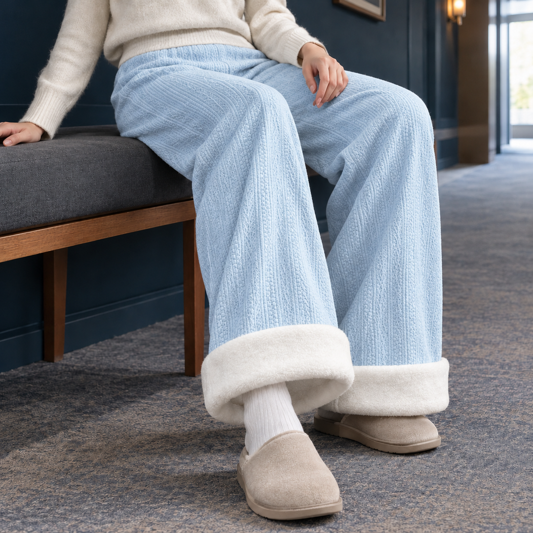 Damenhose mit weitem Bein und bequemer, fließender Passform